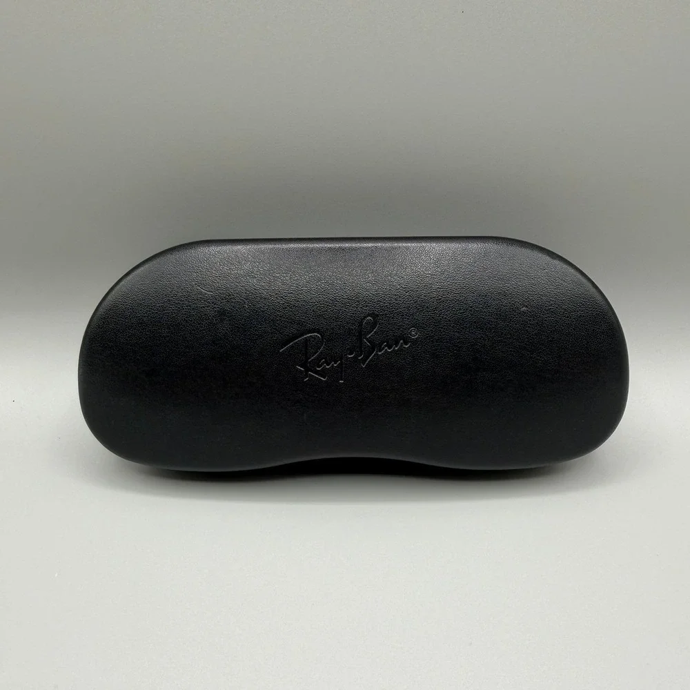 Ray-Ban Black Hard Shell Clamshell Sunglasses Eyeglasses‎ Case Biege Interior